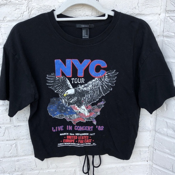 Forever21 Lace-Up Graphic Tee - Picture 3 of 7